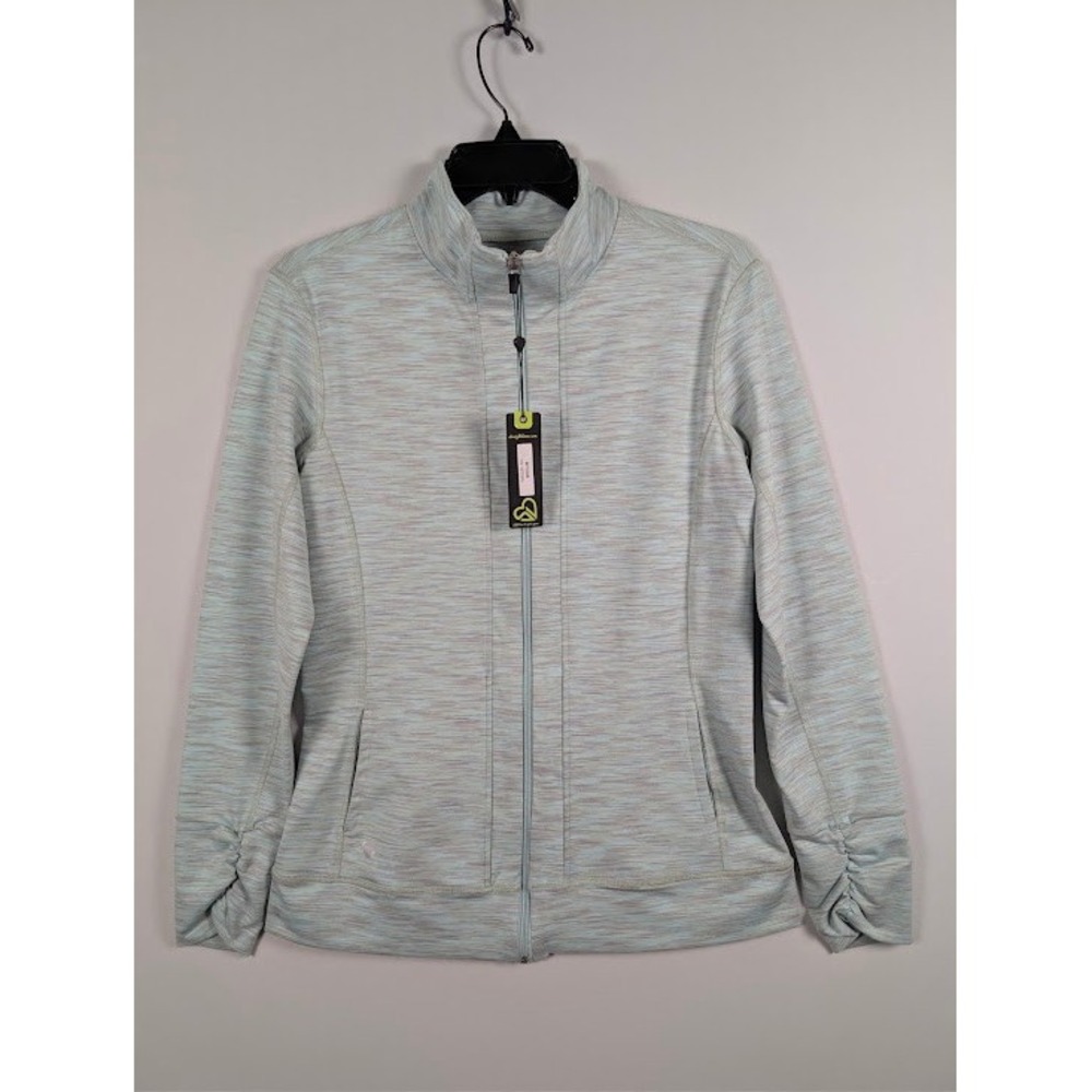 Straight Down Jacket Womens M Green Gray Space Dye Full Zip Golf NEW